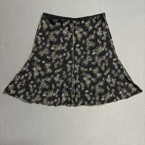 Y2K Vintage Max Edition Floral Flare Skirt Size XL‎ Black Multicolor Women's